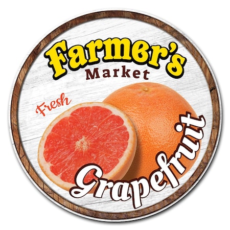 Signmission Farmers Market Grapefruit Circle Corrugated Plastic Sign, C-12-CIR-Grapefruit C-12-CIR-Grapefruit